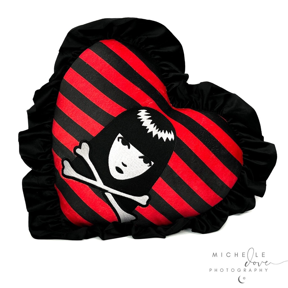 Emily The Strange Stay Distant Heart Pillow
